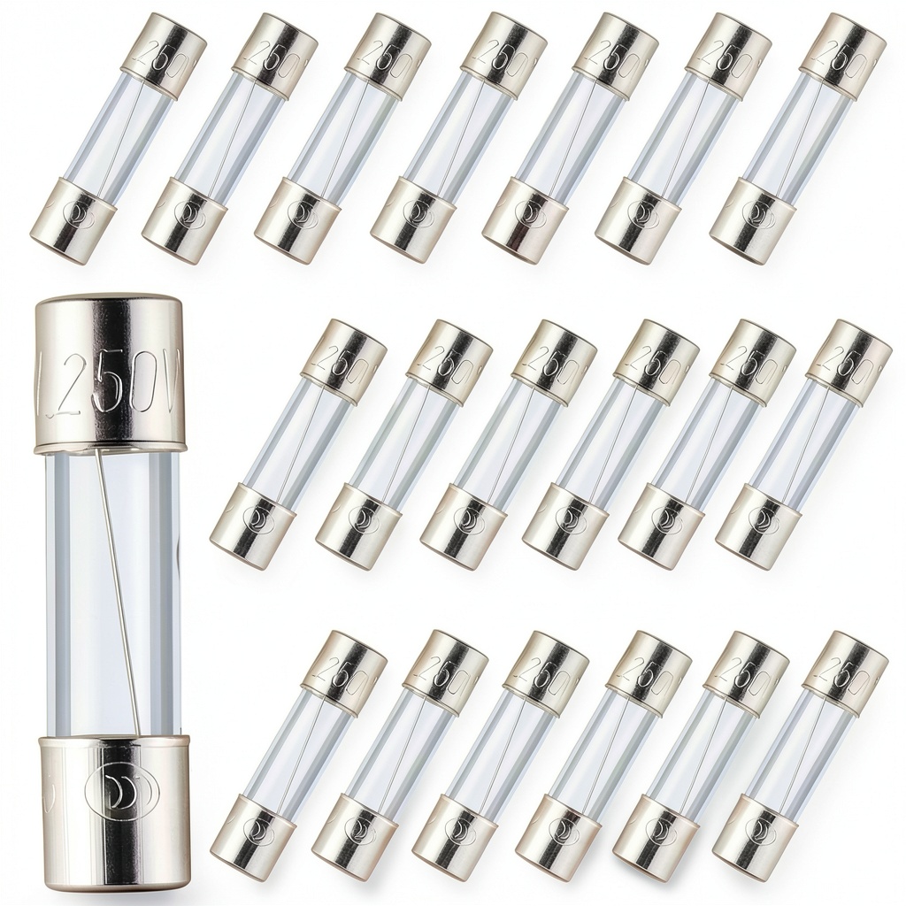 Installing BOJACK 8A Glass Fuse 20 Pcs Fast Blow 250V on a wooden workbench