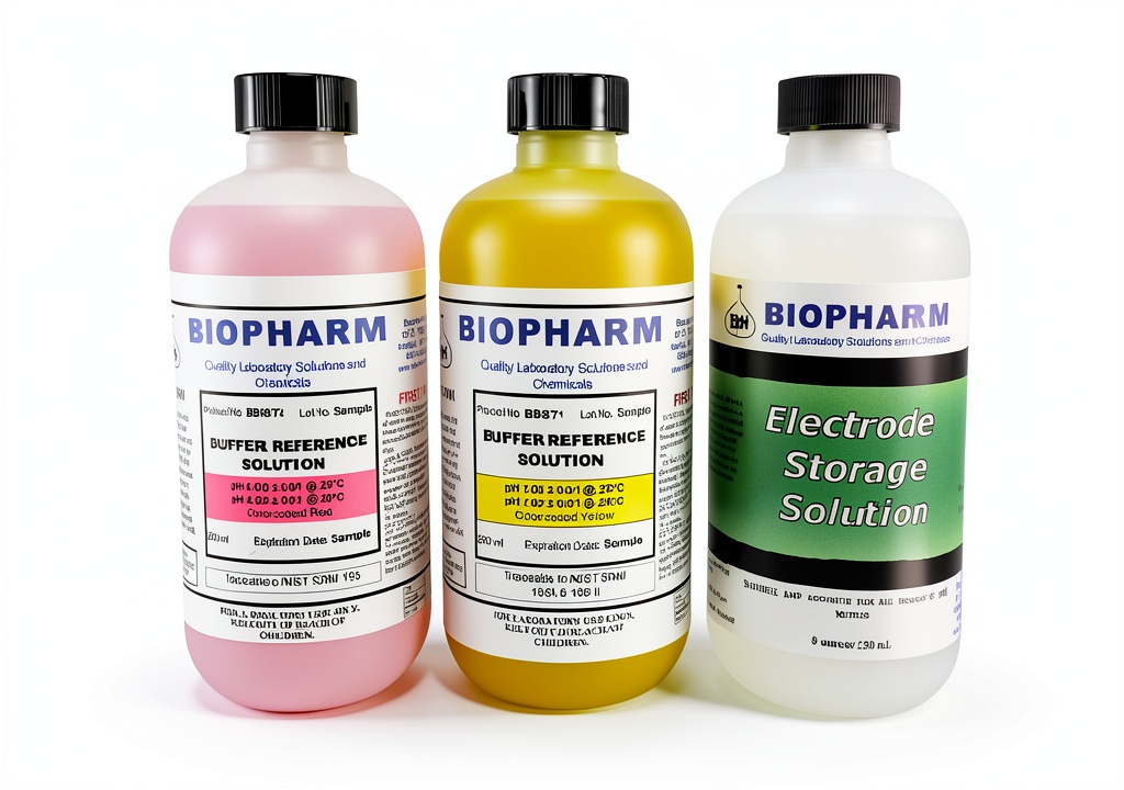 Installing Biopharm Chemical Buffer Color Coded for Lab Use on a lab bench