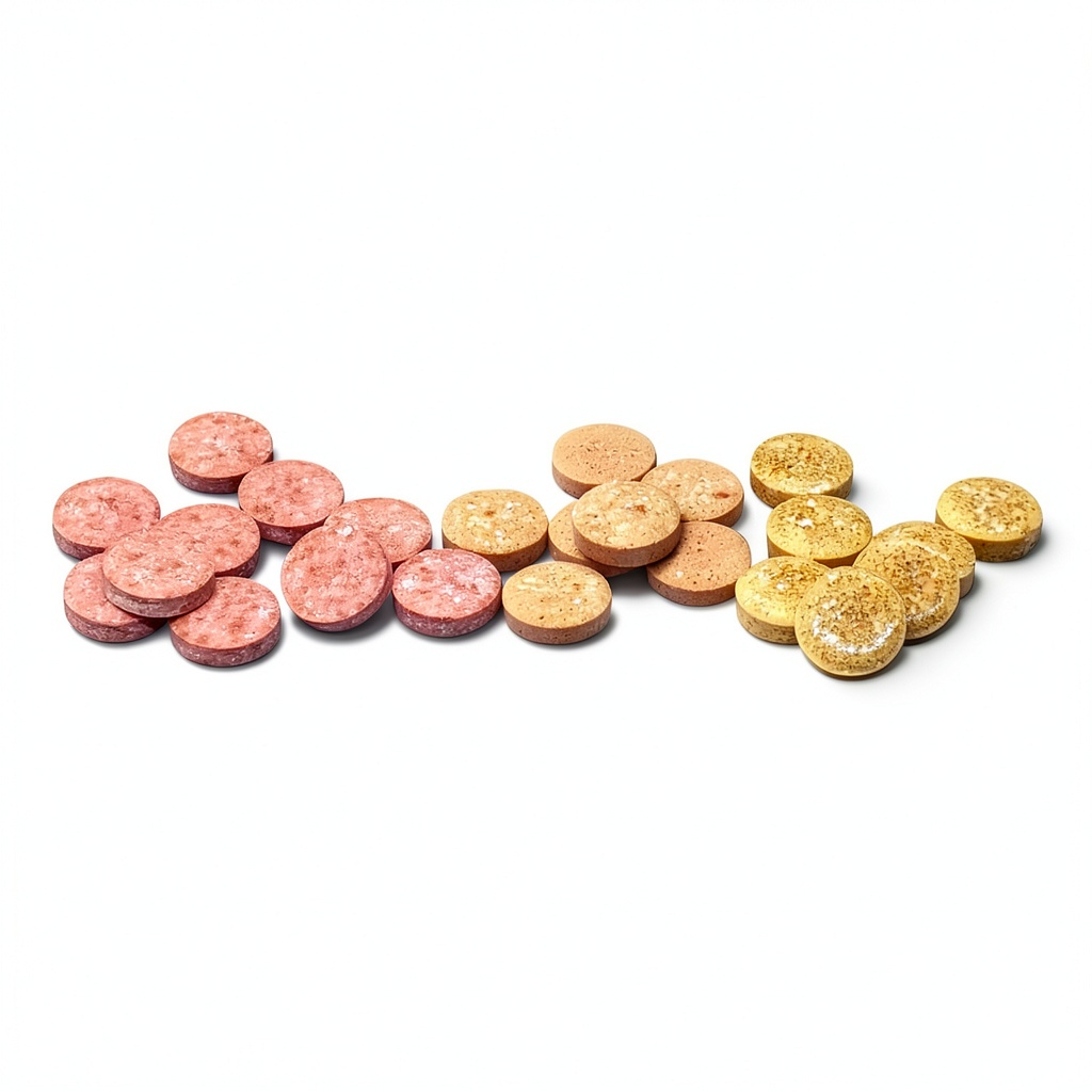 Bartovation pH buffer tablets package with color-coded solutions