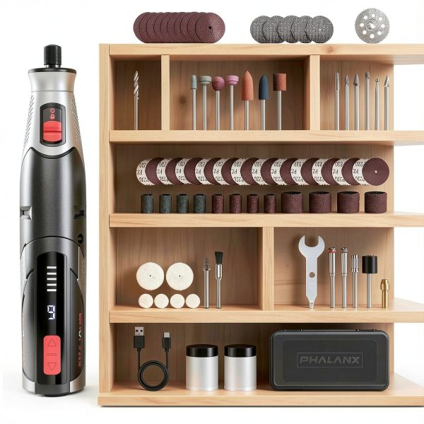 PHALANX PRT MAX Cordless Rotary Tool 4V Black with 80 Accessories-5