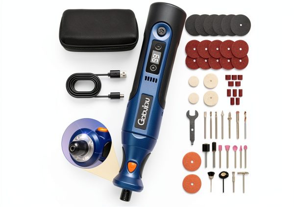 Cordless Rotary Tool Gabujau 7.4V 25000 RPM Kit Blue 7.56x1.46in-0