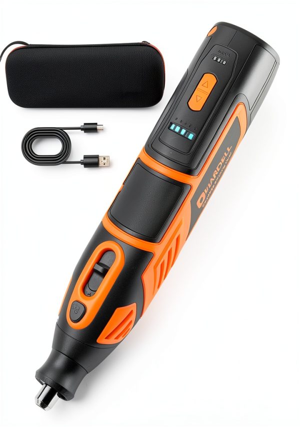 HARDELL 12V Cordless Rotary Tool with 80 Piece Kit Orange-0