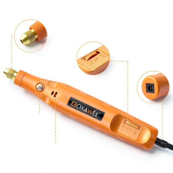 GOXAWEE Mini Rotary Tool Vibrant Orange 105 Piece Kit 24V Corded-1