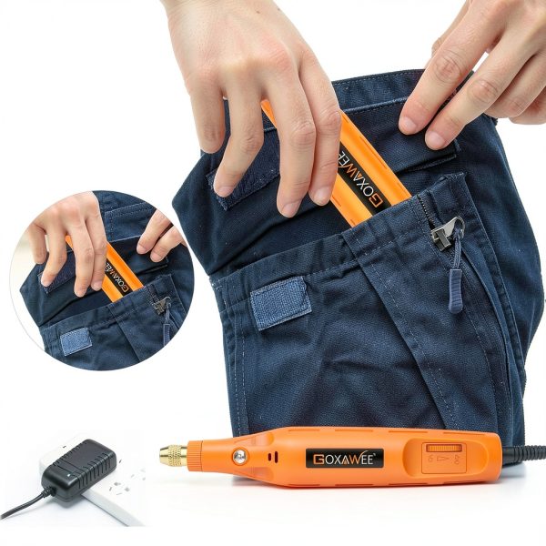 GOXAWEE Mini Rotary Tool Vibrant Orange 105 Piece Kit 24V Corded-2