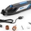 Dremel 7350 4V Cordless Rotary Tool Kit with 5 Accessories and USB-C Rechargeable Battery - Single Speed for Carving, Engraving, Sanding and Cleaning-0
