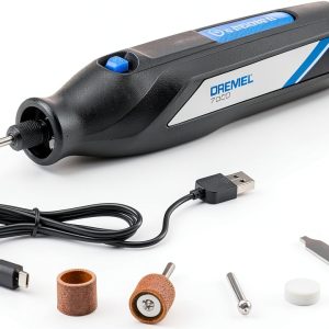 Dremel 7350 4V Cordless Rotary Tool Kit with 5 Accessories and USB-C Rechargeable Battery - Single Speed for Carving, Engraving, Sanding and Cleaning-0