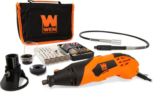 Rotary Tool WEN 23114 Variable Speed with LED Collar and Flex Shaft-0