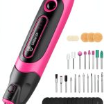 Mini Cordless Rotary Tool DEKOPRO 3.7V Speed 70 Accessories Pink-0