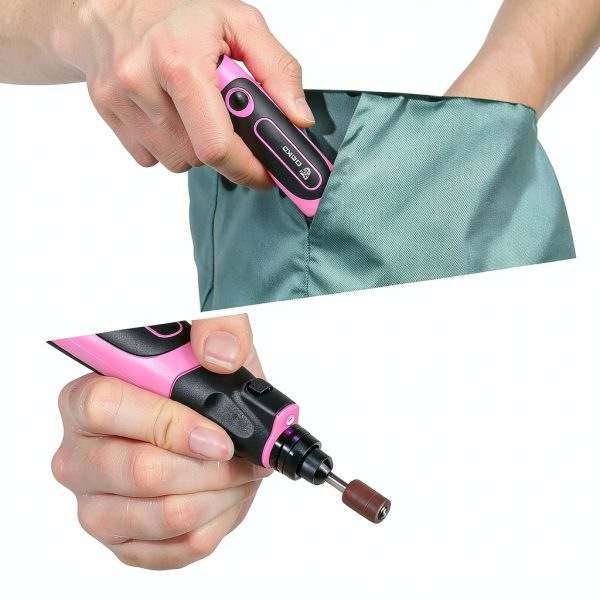 Mini Cordless Rotary Tool DEKOPRO 3.7V Speed 70 Accessories Pink-5